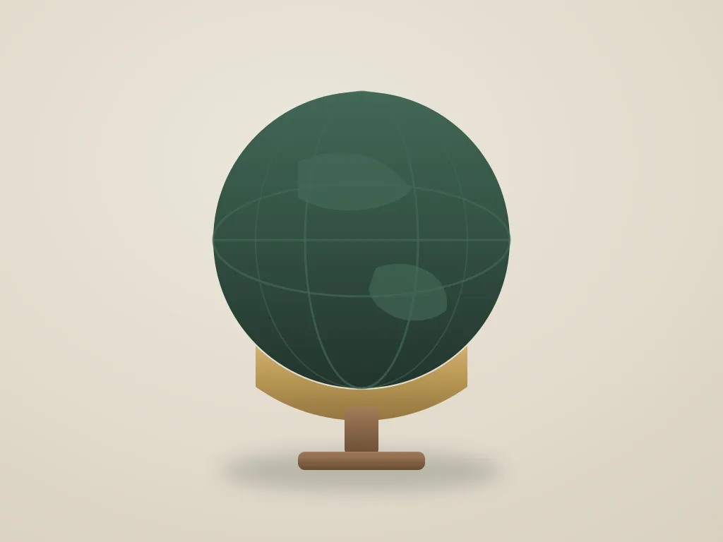 Wereldbol op houten voet, symbool voor een wereldwijde aanpak