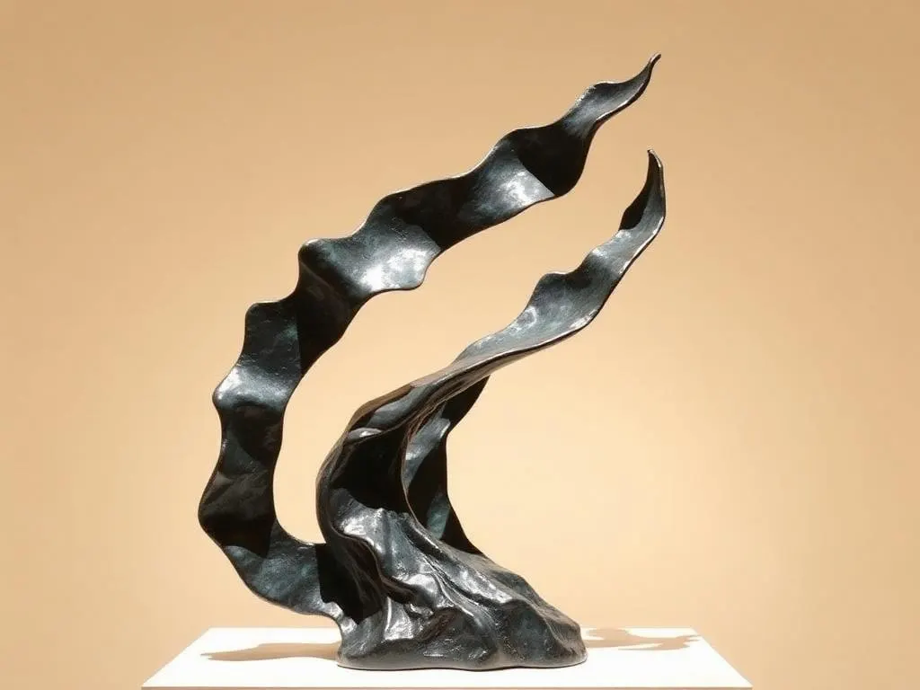 Abstracte bronzen sculptuur